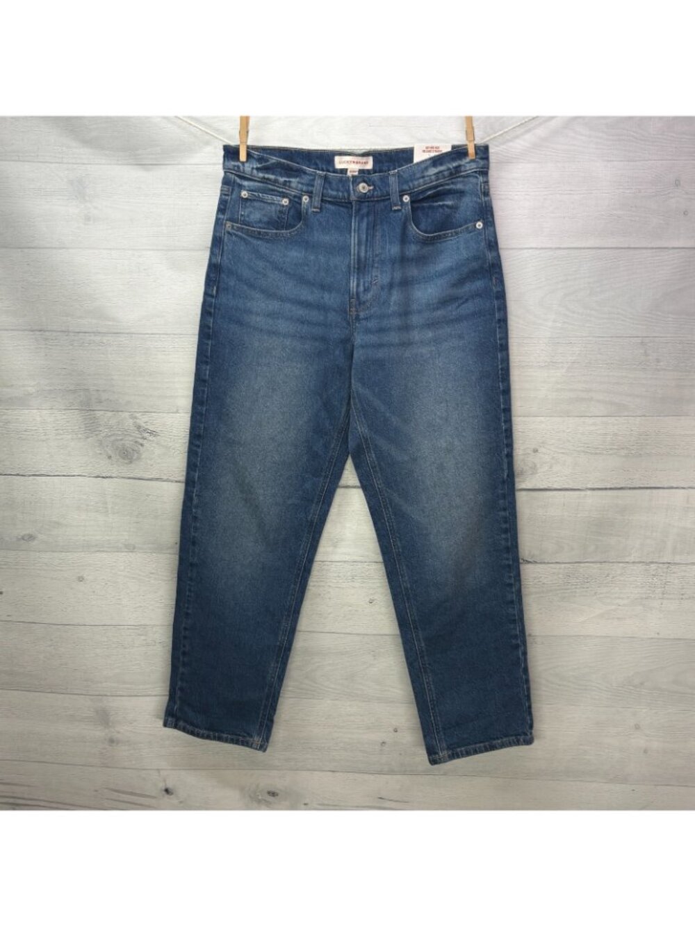 NEW Lucky Brand Boy Jeans Womens 8 29R Mid Rise Relaxed Straight Stretch - Picture 2 of 12